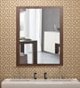 Mango Wood Rectangle Wall Mirror in Brown colour