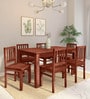 Patron Sheesham Wood 6 Seater Dining Set In Honey Oak Finish