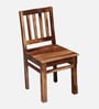 Patron Sheesham Wood Dining Chair In Rustic Teak Finish (Set Of 2)