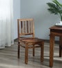 Patron Sheesham Wood Dining Chair In Rustic Teak Finish (Set Of 2)