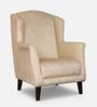 Patrona Fabric Wing Chair in Beige Colour