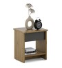 Paula Bed Side Table In Natural Teak Finish