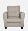 Paula Fabric 1 Seater Sofa in Beige Colour