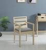 Paulina Solid Wood Arm Chair In Gold Wash Finish