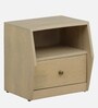 Paulina Solid Wood Bedside Table In Gold Wash Finish With Drawer