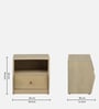 Paulina Solid Wood Bedside Table In Gold Wash Finish With Drawer