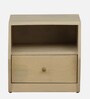 Paulina Solid Wood Bedside Table In Gold Wash Finish With Drawer