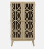 Paulina Solid Wood Book Case In Gold Wash Finish