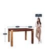 Paulo Four Seater Dining Table in Teak Colour