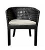 Pavillion Wicker Outdoor Table with 4 Chair in Courduroy Black Finish