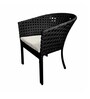 Pavillion Wicker Outdoor Table with Chair Sets in Courduroy Black Finish