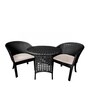Pavillion Wicker Outdoor Table with Chair Sets in Courduroy Black Finish