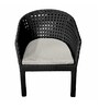 Pavillion Wicker Outdoor Table with 4 Chair in Courduroy Black Finish