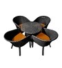 Pavillion Wicker Outdoor Table with 4 Chair in Courduroy Black Finish