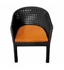 Pavillion Wicker Outdoor Table with 4 Chair in Courduroy Black Finish
