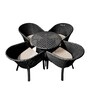 Pavillion Wicker Outdoor Table with 4 Chair in Courduroy Black Finish