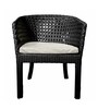 Pavillion Wicker Outdoor Table with Chair Sets in Courduroy Black Finish