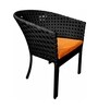Pavillion Wicker Outdoor Table with 4 Chair in Courduroy Black Finish