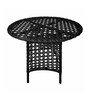 Pavillion Wicker Outdoor Table with 4 Chair in Courduroy Black Finish