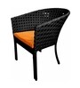 Pavillion Wicker Outdoor Table with 4 Chair in Courduroy Black Finish