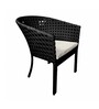 Pavillion Wicker Outdoor Table with 4 Chair in Courduroy Black Finish