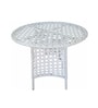 Pavillion Wicker Outdoor Table with Chair Sets in Courduroy White Finish