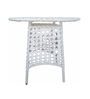 Pavillion Wicker Outdoor Table with Chair Sets in Courduroy White Finish