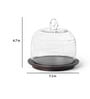 Pawn Brown Glass Cloche with Wooden Base
