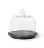 Pawn Brown Glass Cloche with Wooden Base