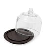 Pawn Brown Glass Cloche with Wooden Base