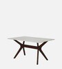 Paxton Solid Wood 6 Seater Dining Table In Natural Teak Finish