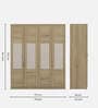 Paz 4 Door Wardrobe In Santano Oak & Bamboo Flute Colour In Melamine Finish With Drawer & Locker