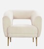 Paz Boucle Fabric Lounge Chair In Beige Colour