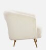 Paz Boucle Fabric Lounge Chair In Beige Colour