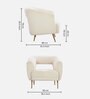 Paz Boucle Fabric Lounge Chair In Beige Colour