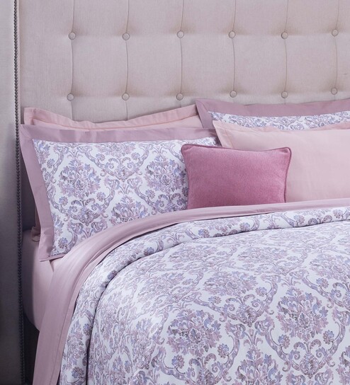 PBS Nomad Scuplt Purple Traditional 400 TC Cotton 8 pieces Bedding Set