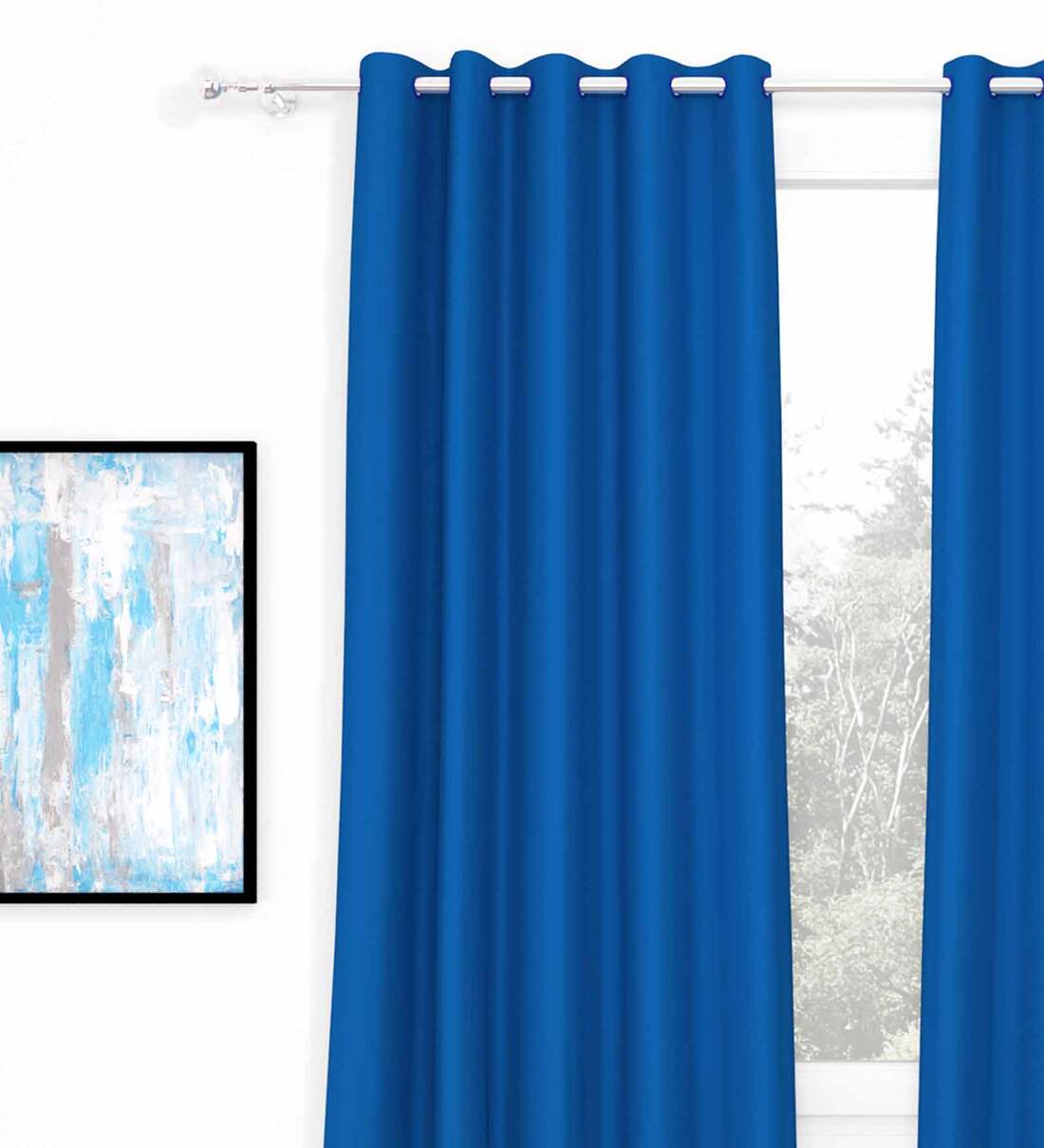 royal blue silk curtains