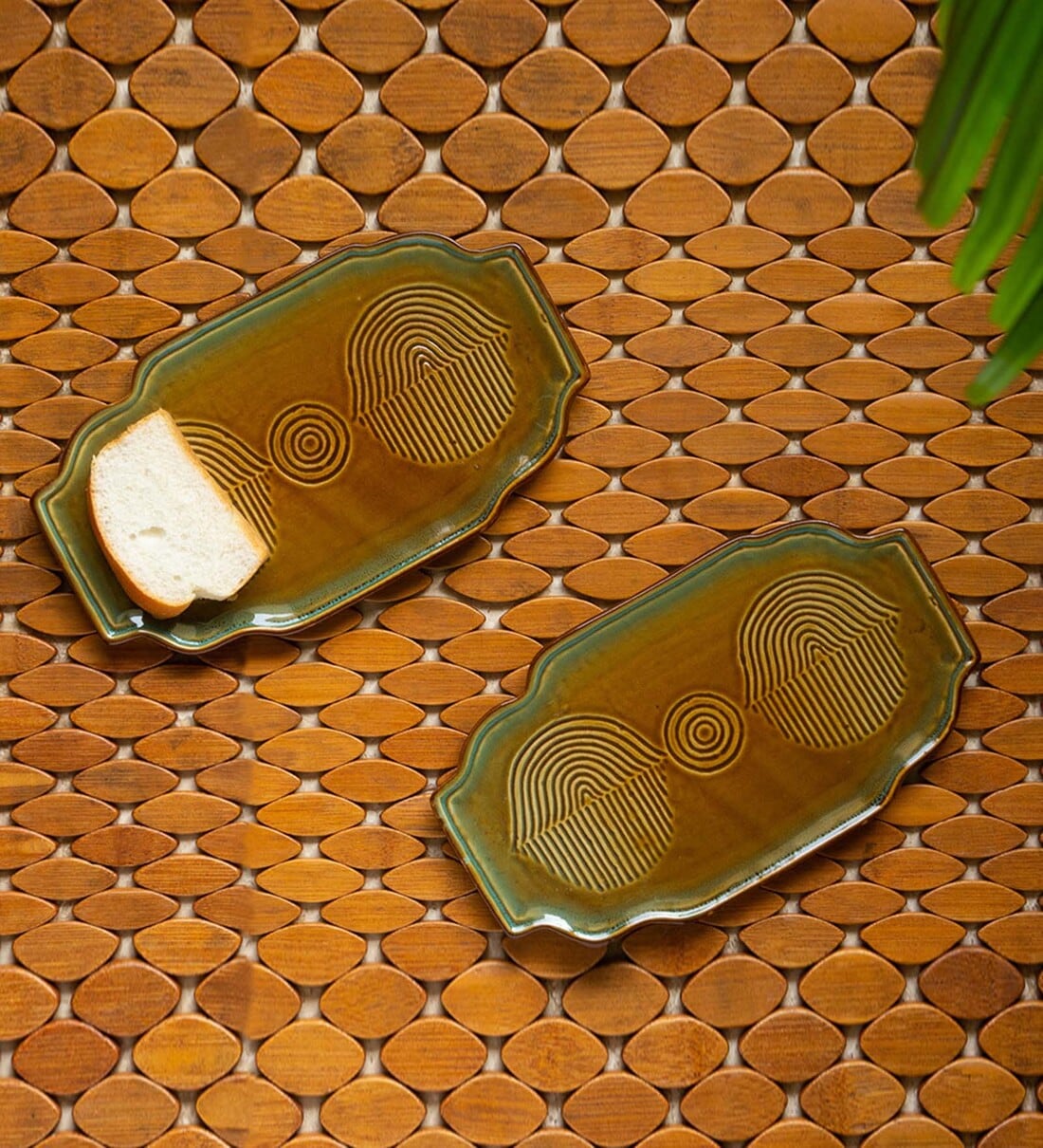 Buy Peacock Boulevard (Set of 2) Ceramic Appetizer Platter by