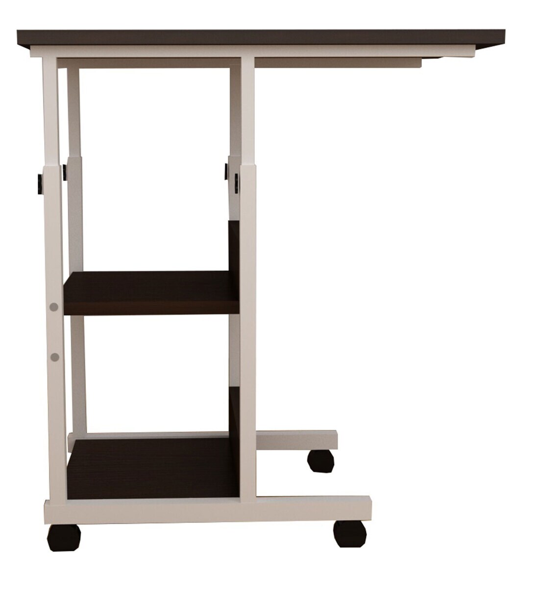 Buy Pedestal Height Adjustable Portable Table with Shelf in African Oak