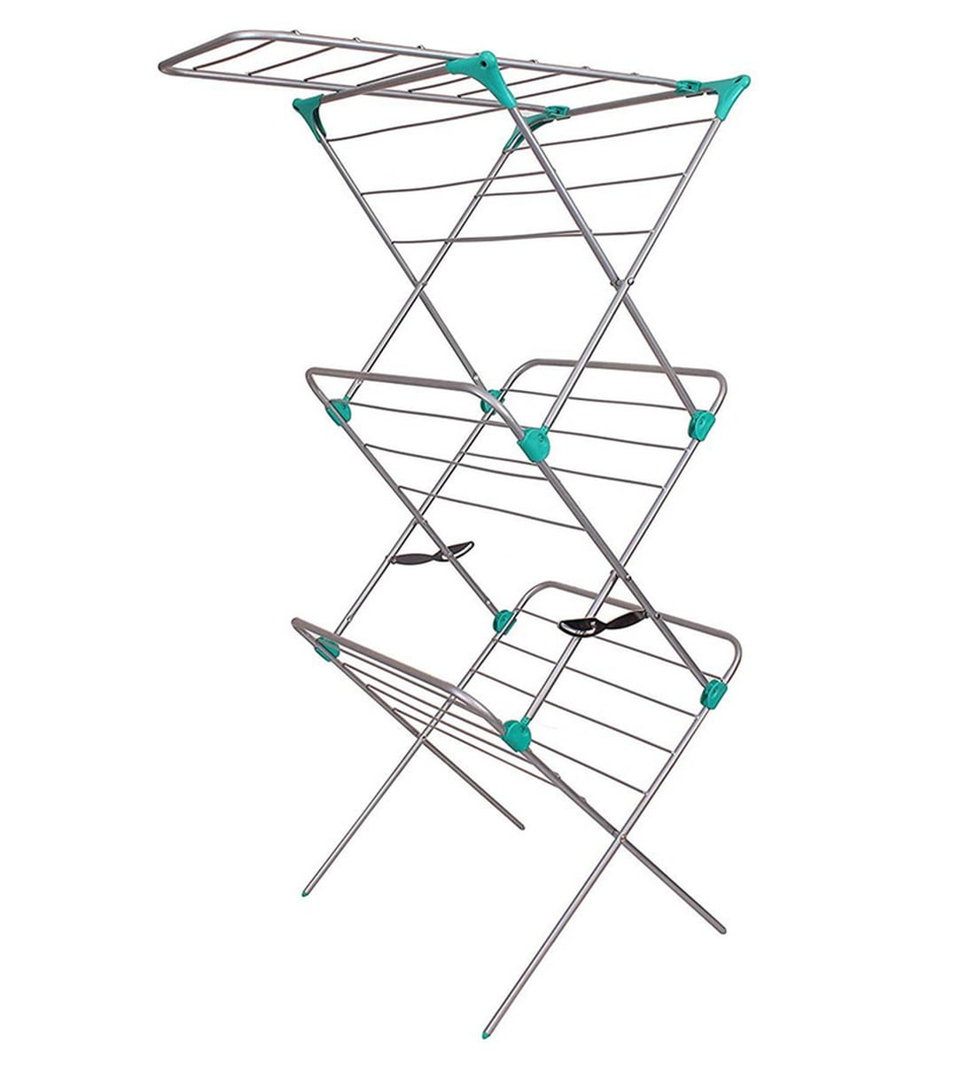 Buy Steel Floor Rested Cloth Drying Stand (Length 31 Inches) By Peng