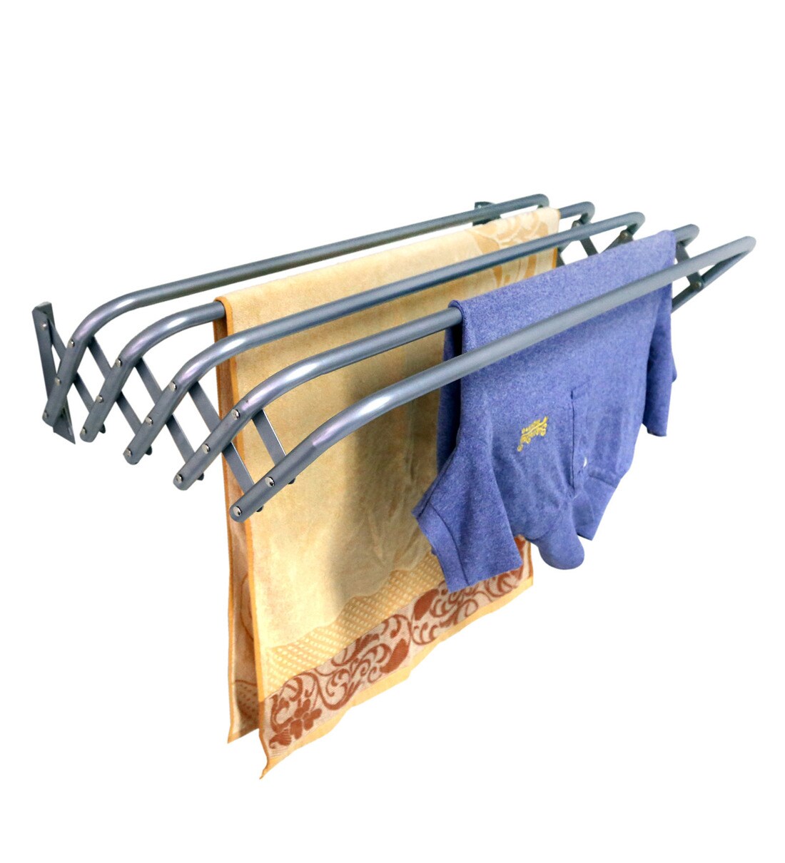 Buy Steel Wall Mounted Cloth Drying Rack (Length 36 Inches) By Peng