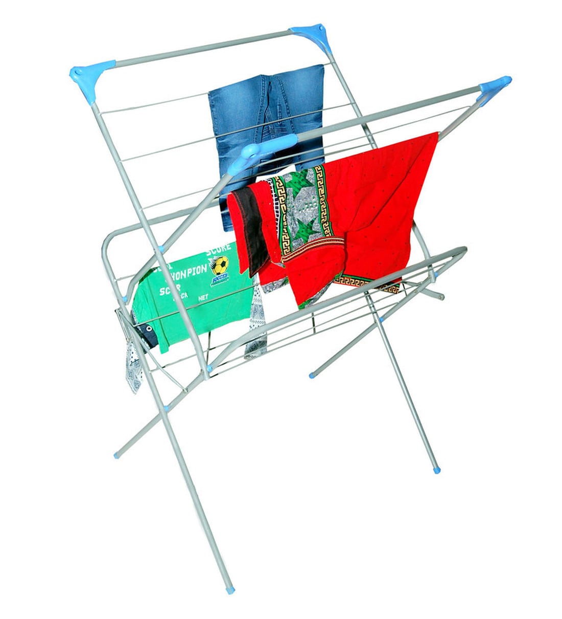 Buy Steel Floor Rested Cloth Drying Stand (Length 25 Inches) at 26