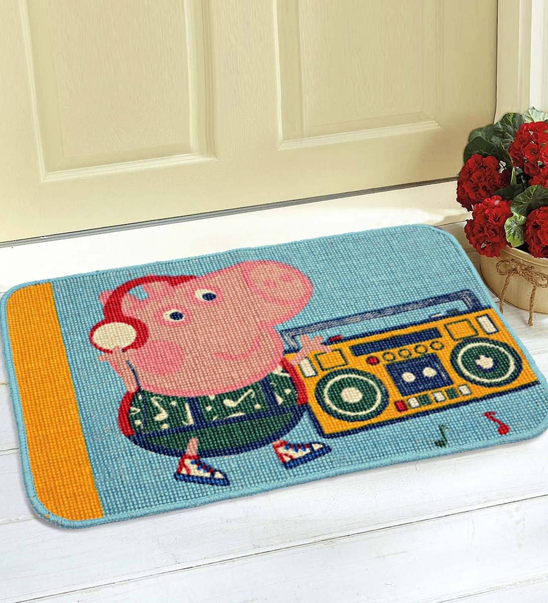 Buy Peppa Pig Blended Natural 2 x 1.3 Feet Door Mat By Saral Home