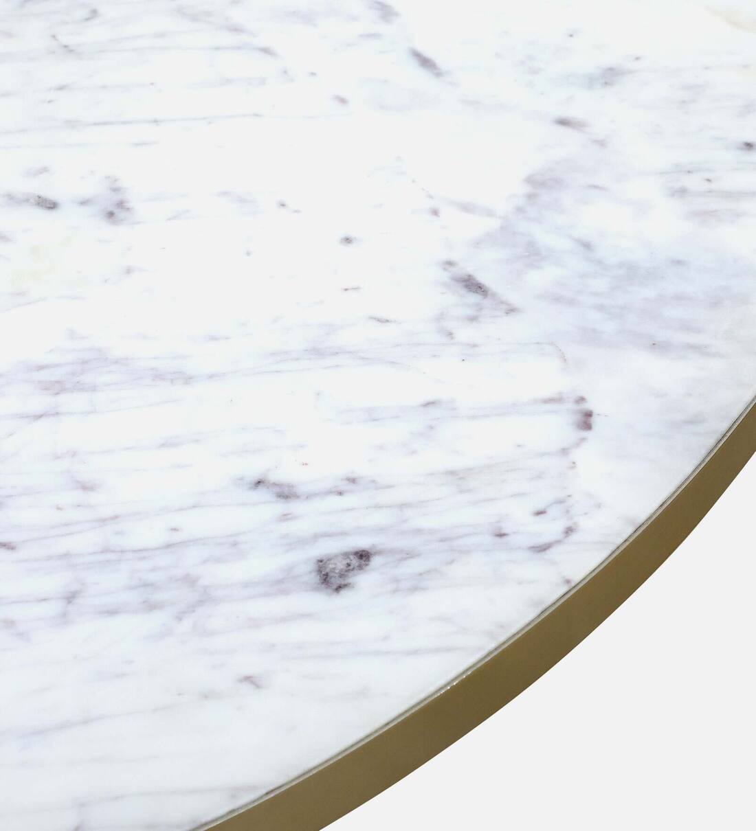 Buy Perdue Metal 4 Seater Dining Table In White Colour by CasaCraft