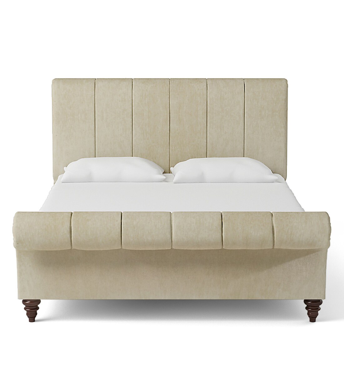 Buy Perfect King Size Upholstered Bed in Beige Colour by Dreamzz