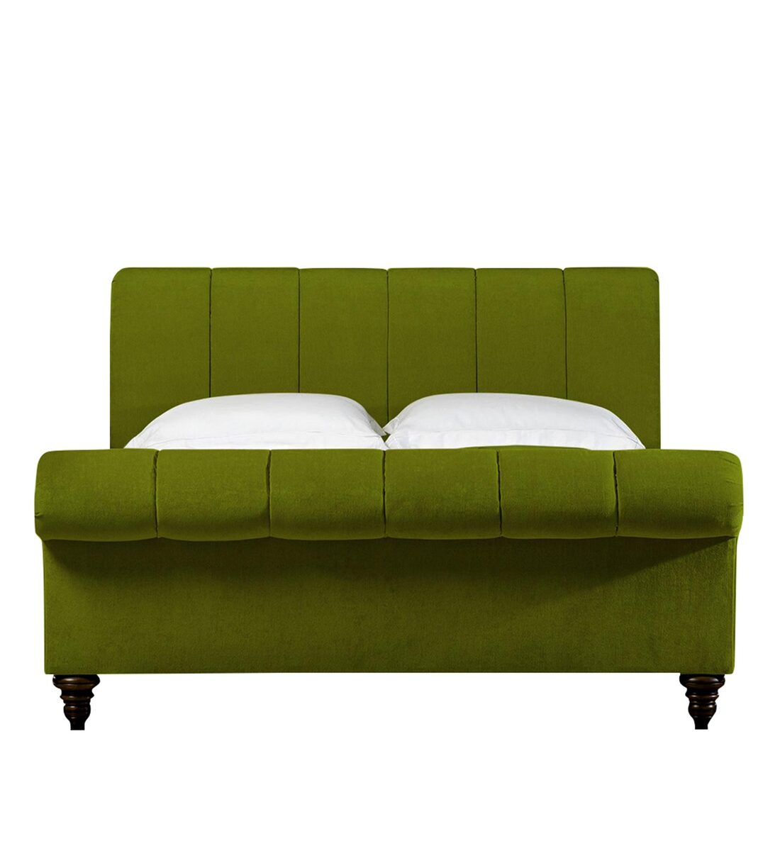 Buy Perfect Fabric Upholstered King Size Bed in Olive Green Colour by Dreamzz Furniture Online