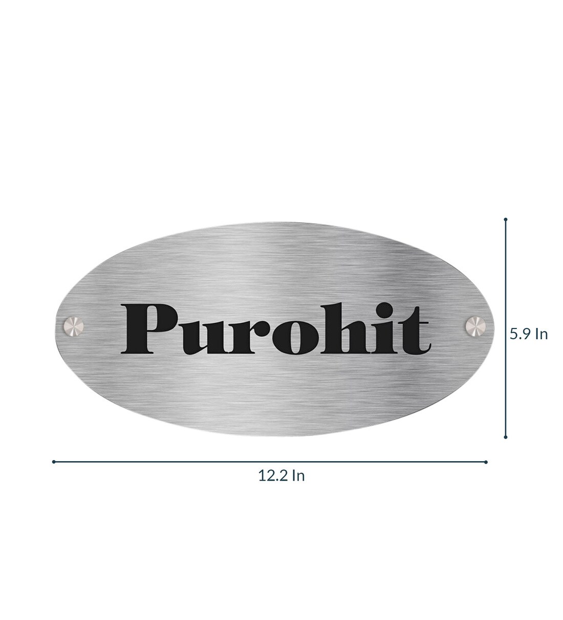Buy Personalised Thick Ovalica Etched Stainless Steel Name Plate By