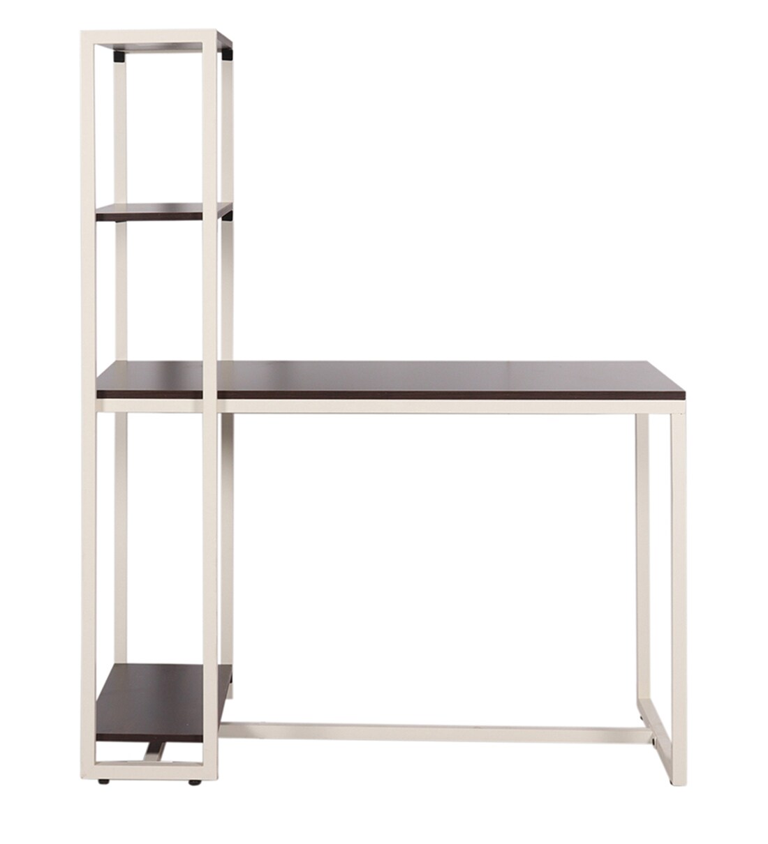 Buy Perth Study Table with Modular Book Shelf in White Colour by Trevi