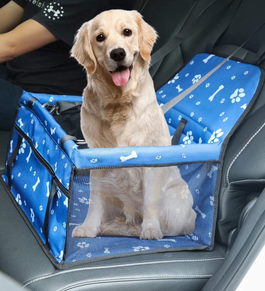 Buy Pet Car Booster Seat Travel Carrier Cage in Blue Colour by KUTKUT