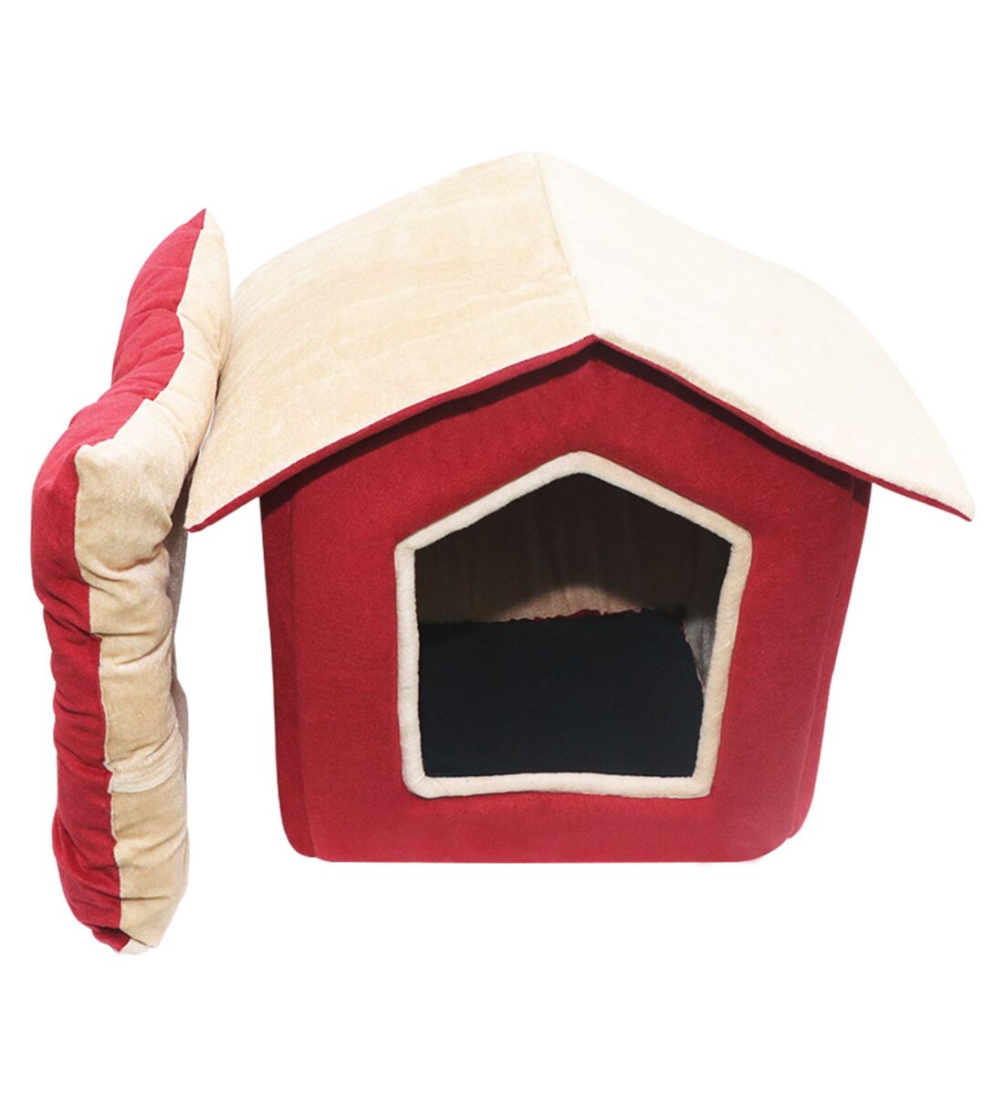 Buy Large Pet Hut In Red & Cream Colour By Hiputee Online Cat Beds